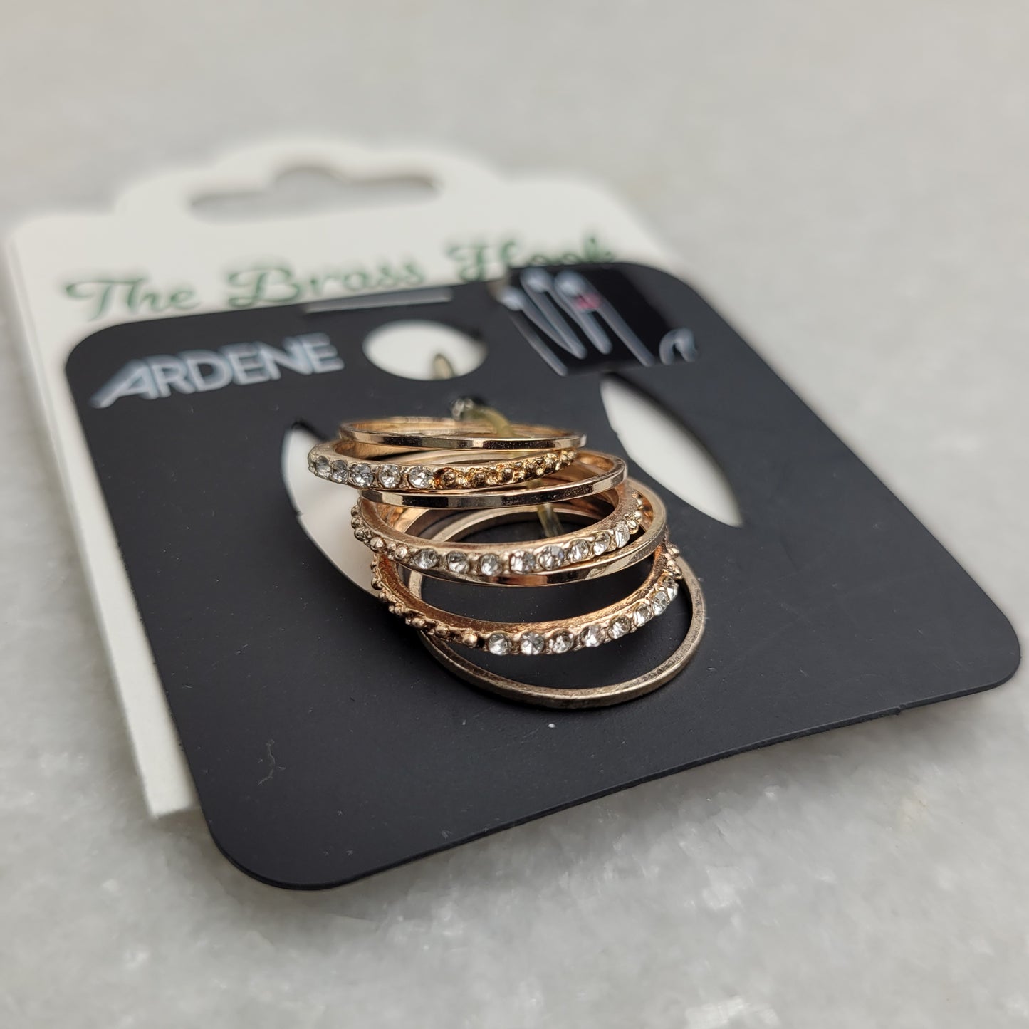 Gold Tone Rhinestone Ring Set - Ardene (5 Piece)