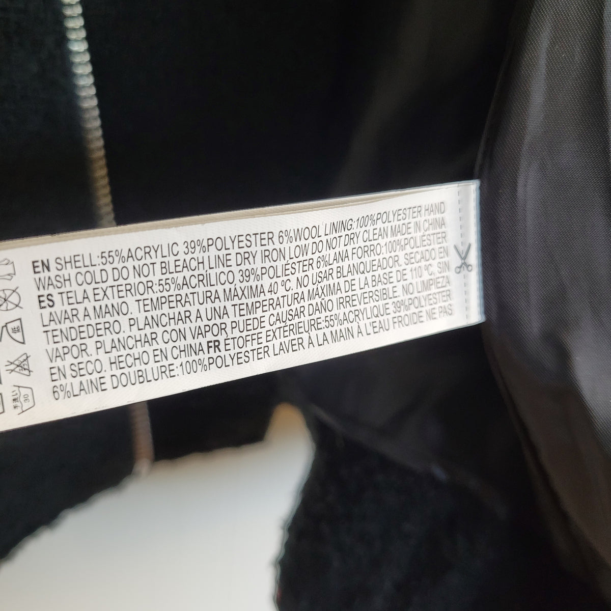 Black Bouclé Moto Jacket - Forever 21 (L)