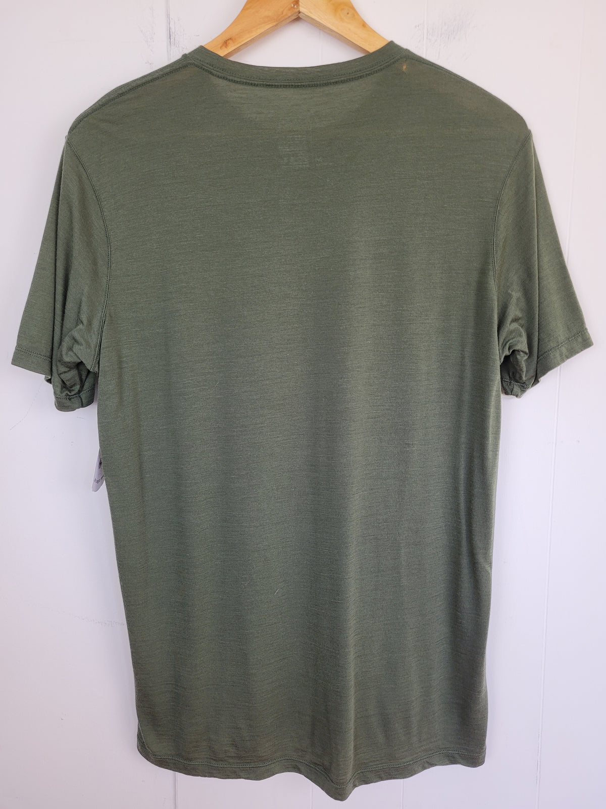 Ibex Mens Medium Olive Green Merino Wool Blend T-Shirt