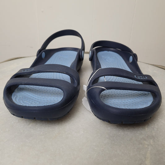 Navy Crocs Sandals - Crocs (Women's Size 6)