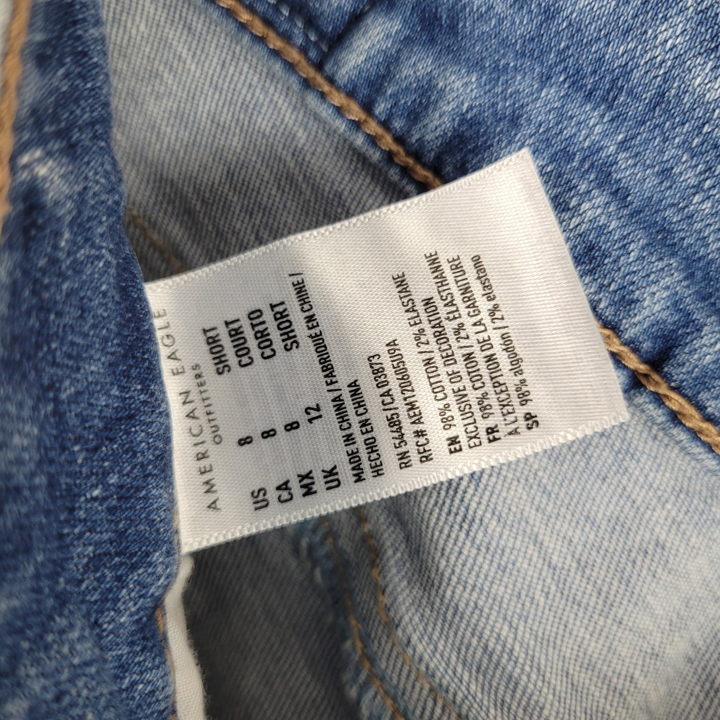Light Wash Super Stretch Distressed Jegging Jeans - American Eagle (Size 8 Short)