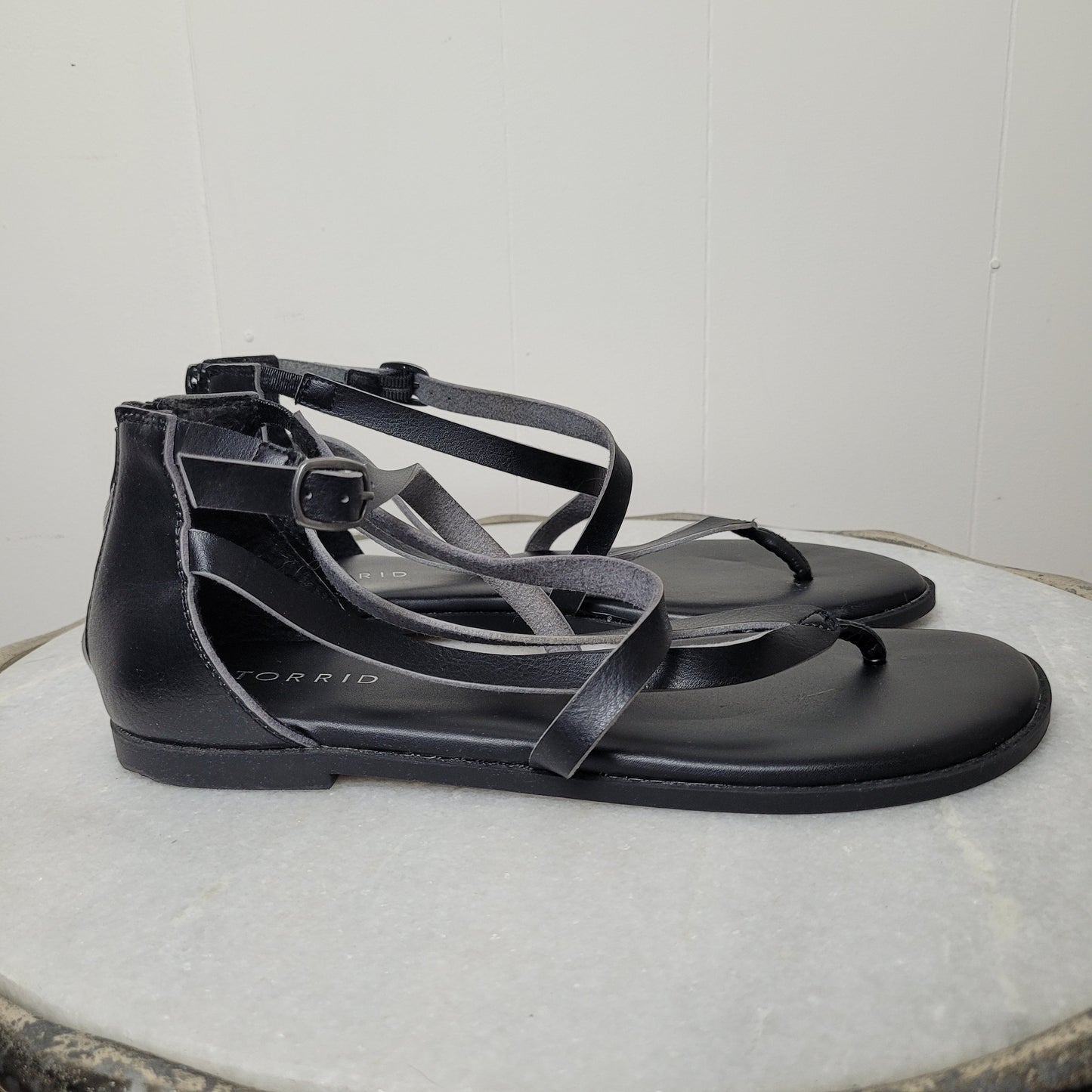 Black Strappy Sandals - Torrid (Size 9W)