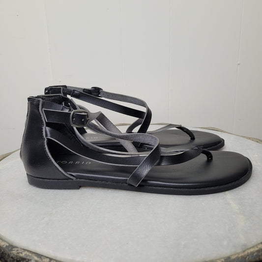 Black Strappy Sandals - Torrid (Size 9W)