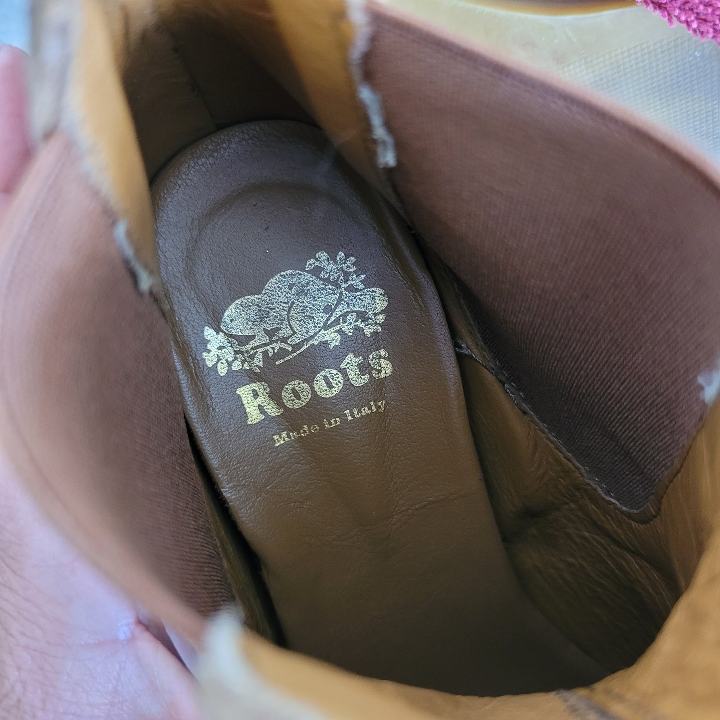 Brown Distressed Leather Chelsea Boots - Roots Made in Italy (Size 35)