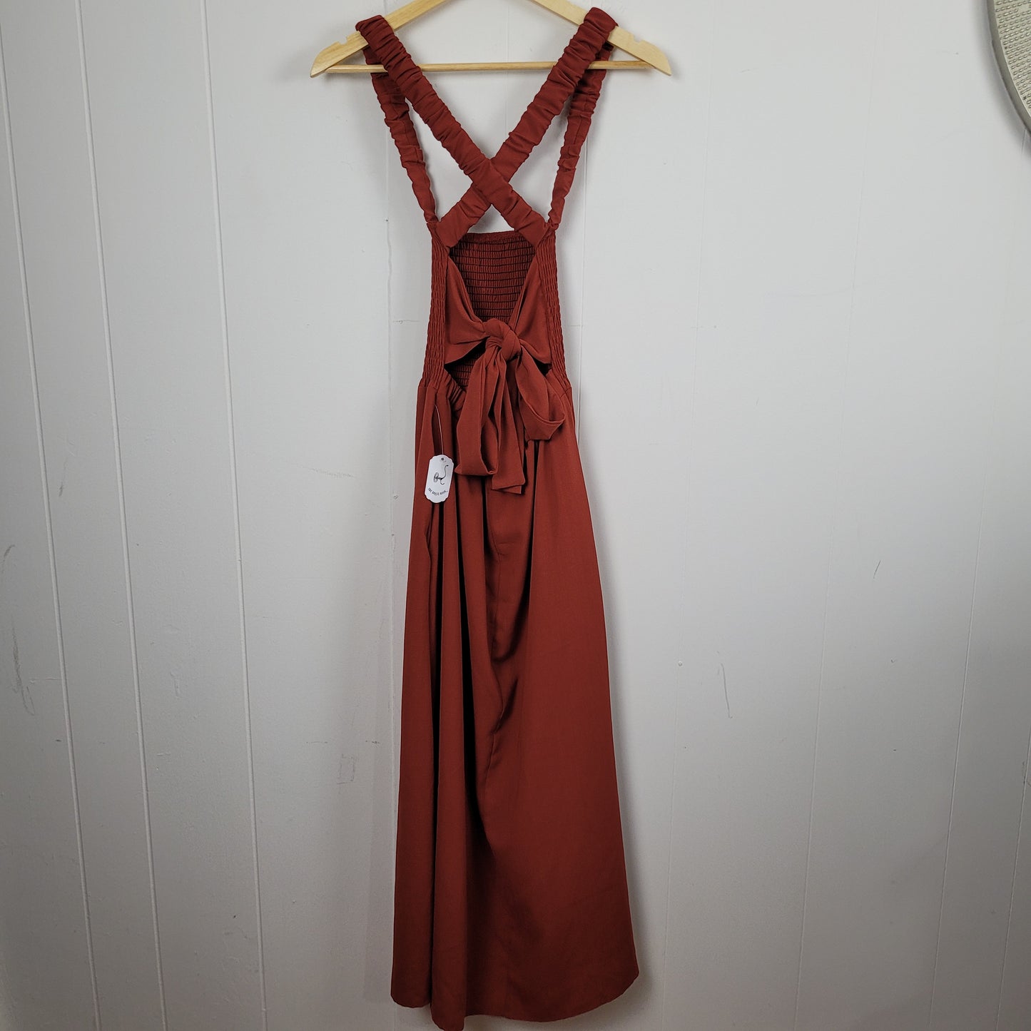 Rust Tie-Back Maxi Dress - Small