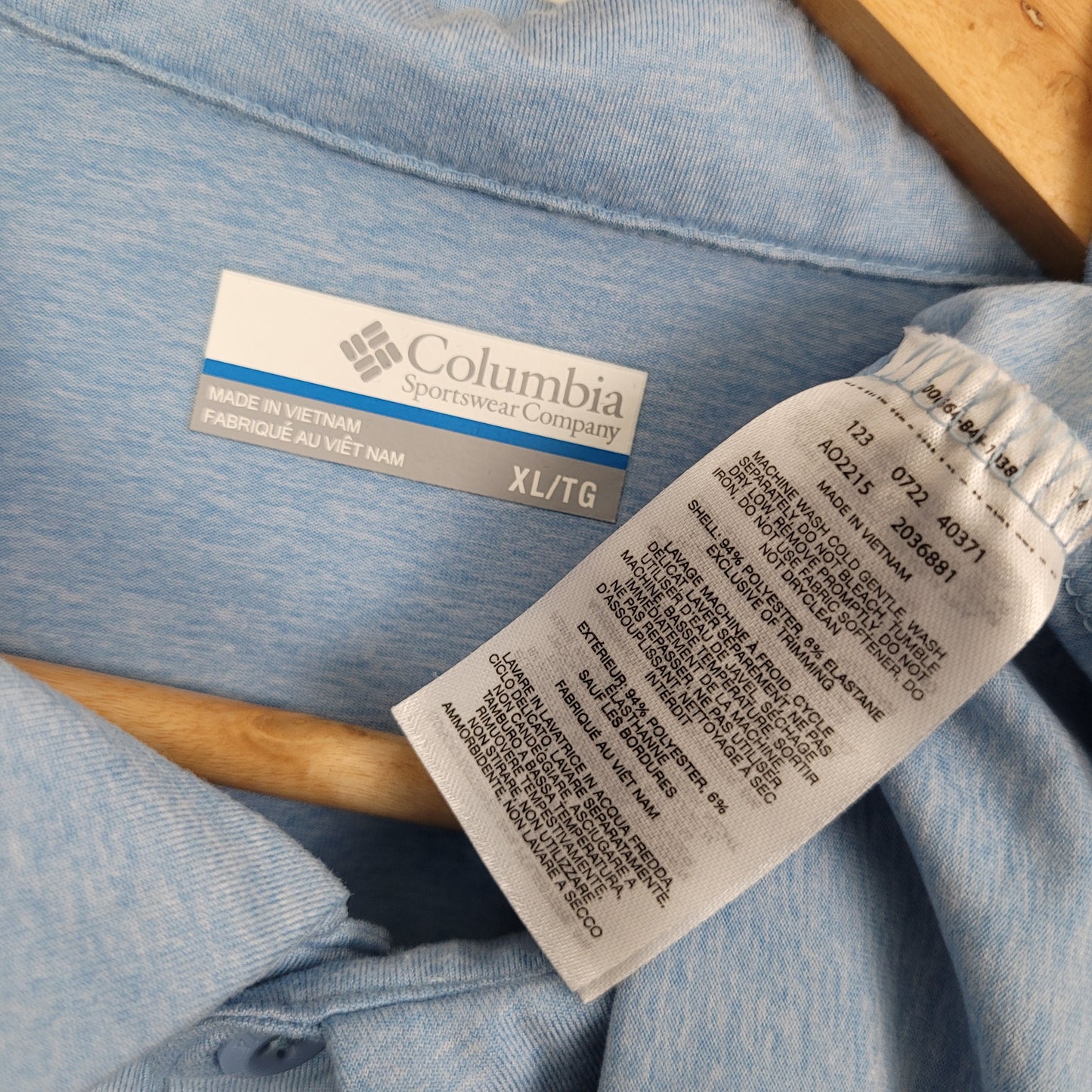 Light Blue Omni-Wick Performance Golf Polo - Columbia (XL)