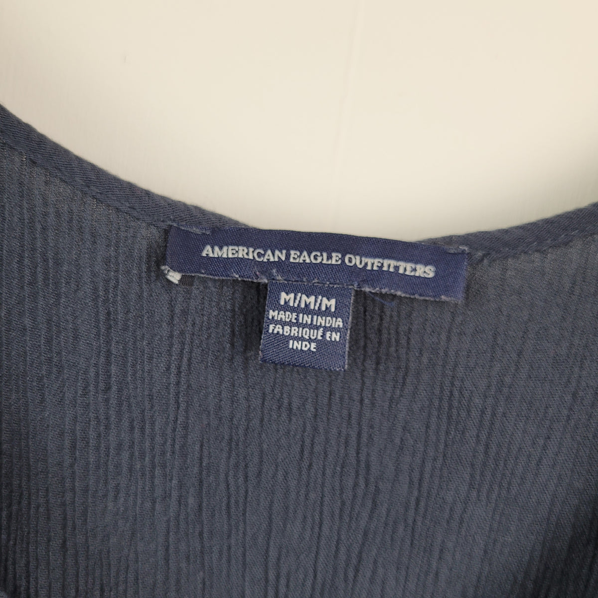 Navy Lace-Up Peplum Tank Top - American Eagle (Size M)