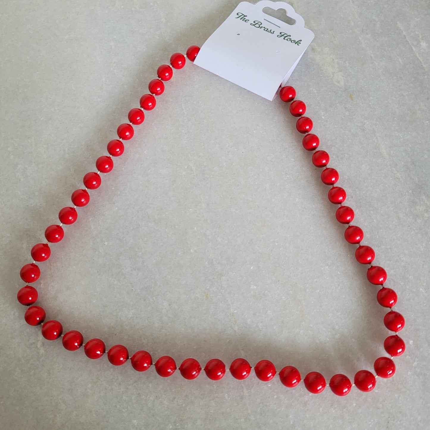 Vintage Red Beaded Statement Necklace