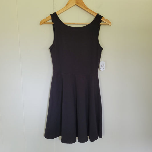 Black Bow Back Skater Dress - Forever 21 (Size Small)