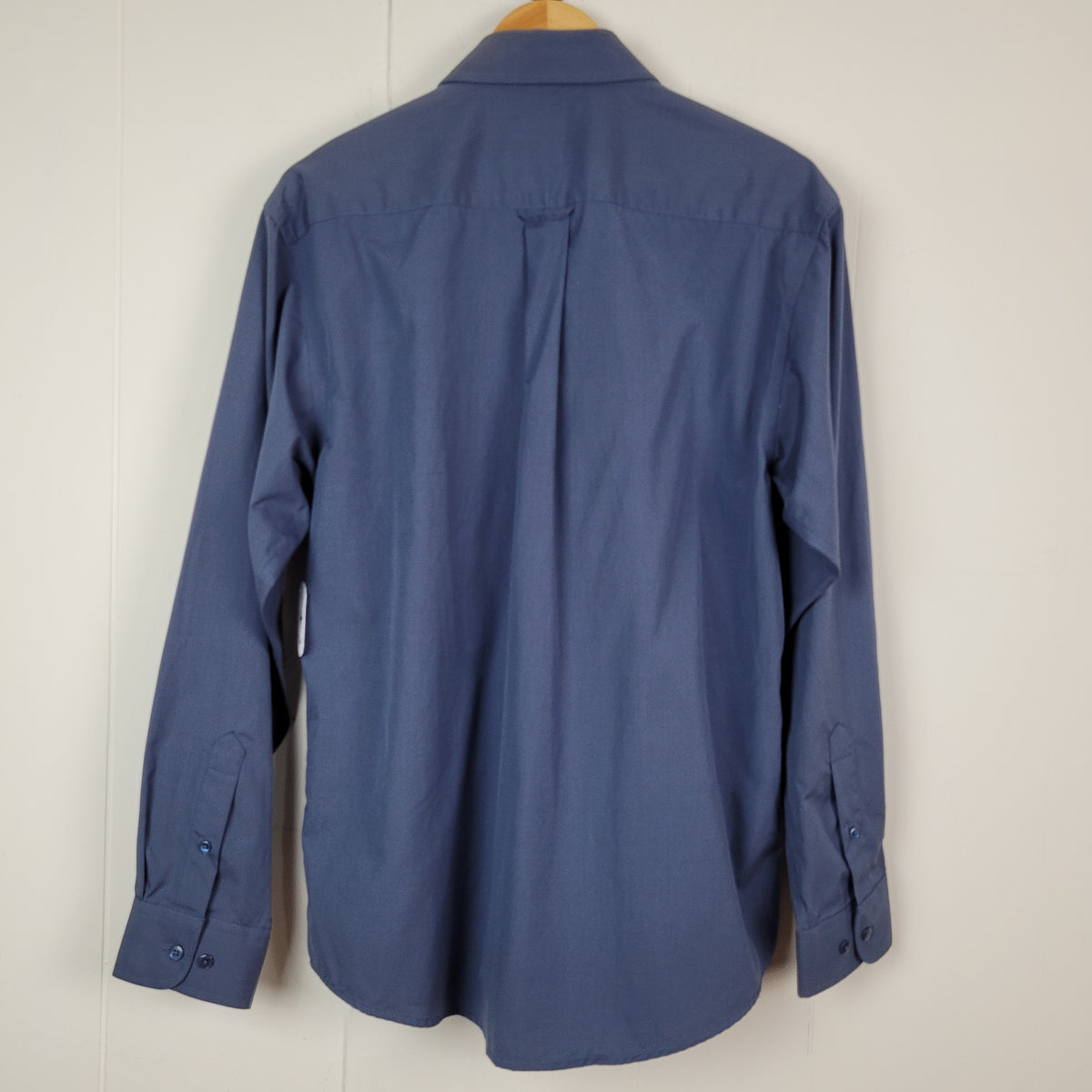 Blue Long Sleeve Button-Up Shirt - Denver Hayes (M - Mens)