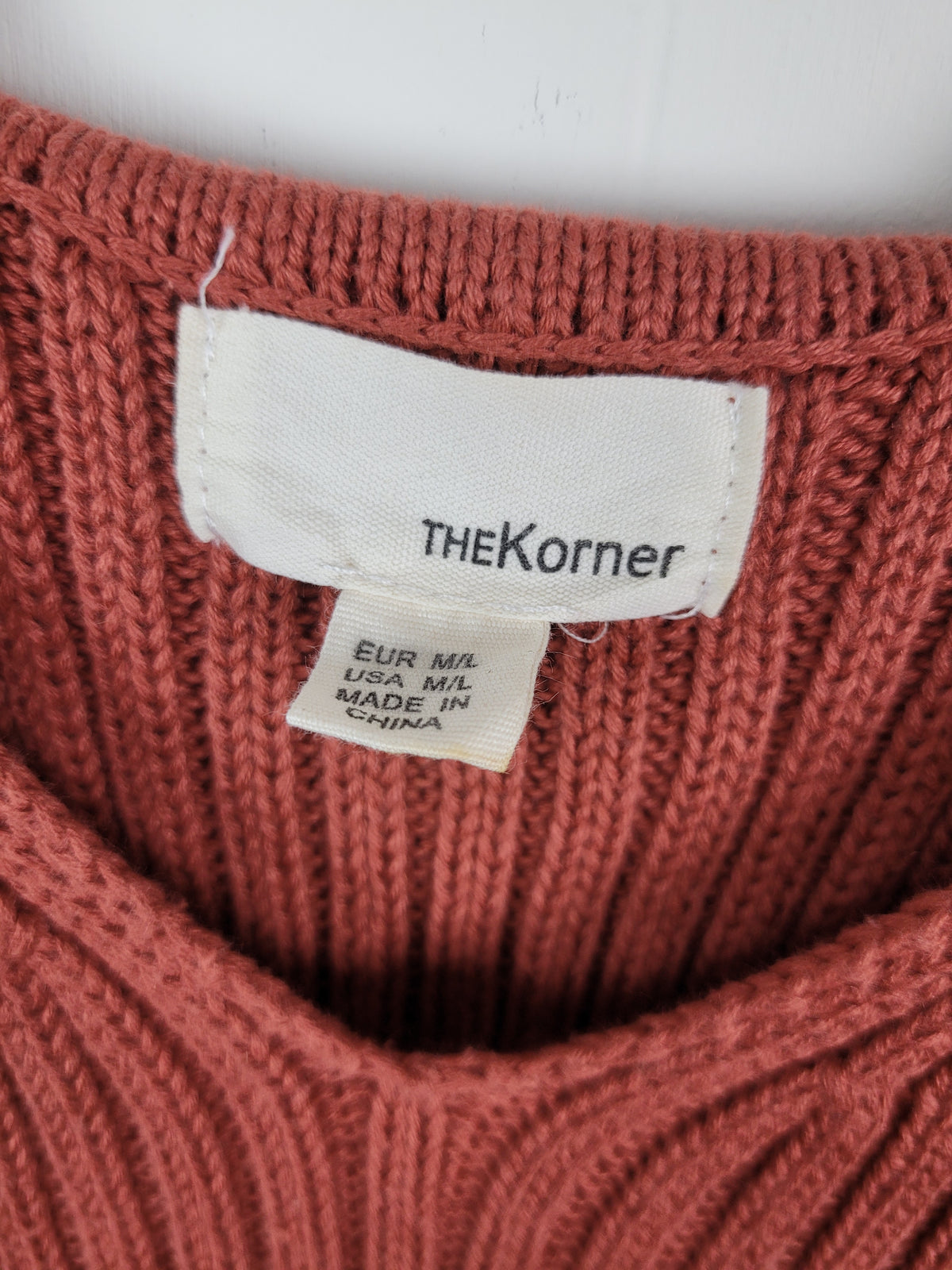 The Korner M/L Rust Ribbed Knit Tank Top