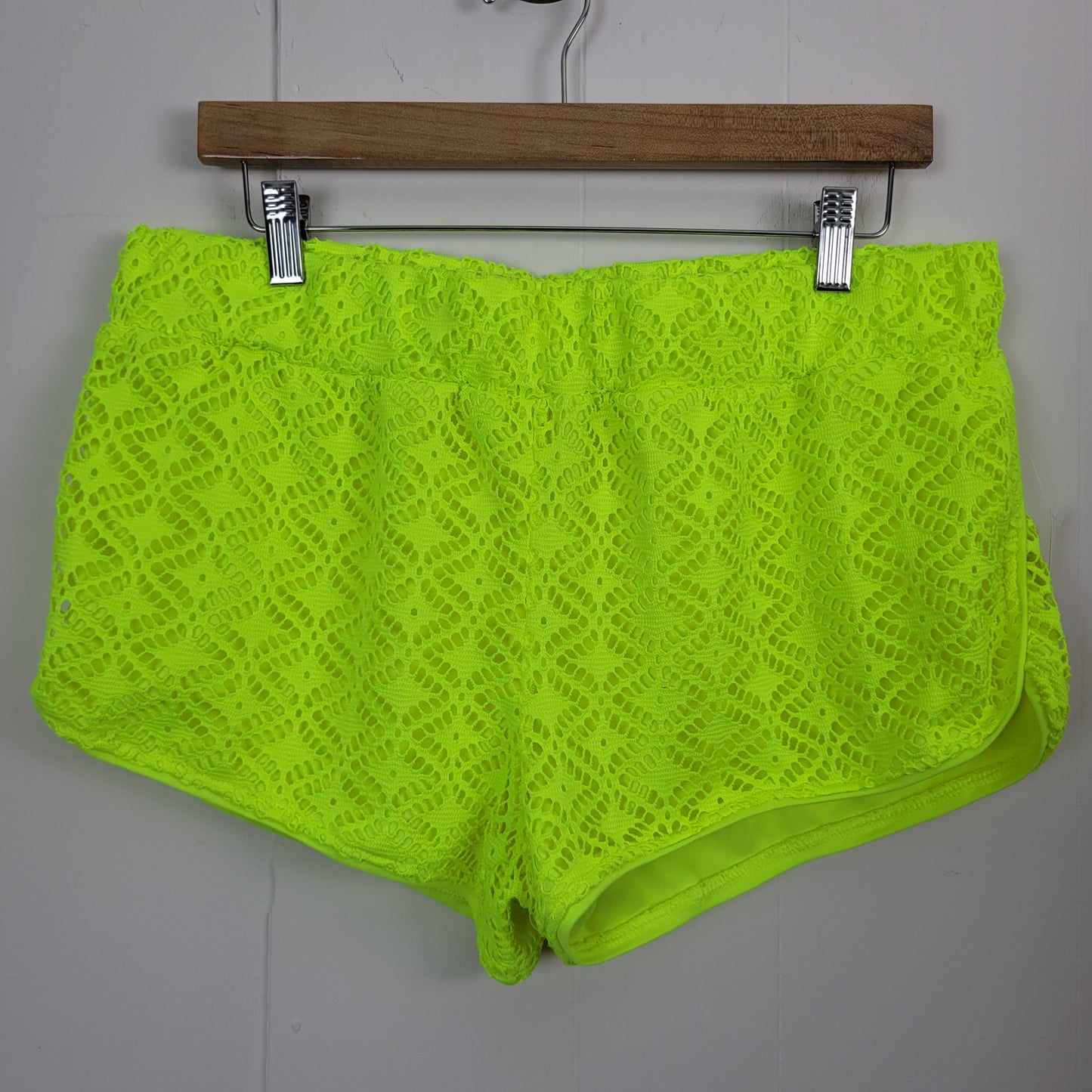 Neon Yellow Lace Shorts - No Boundaries (XL 15-17)