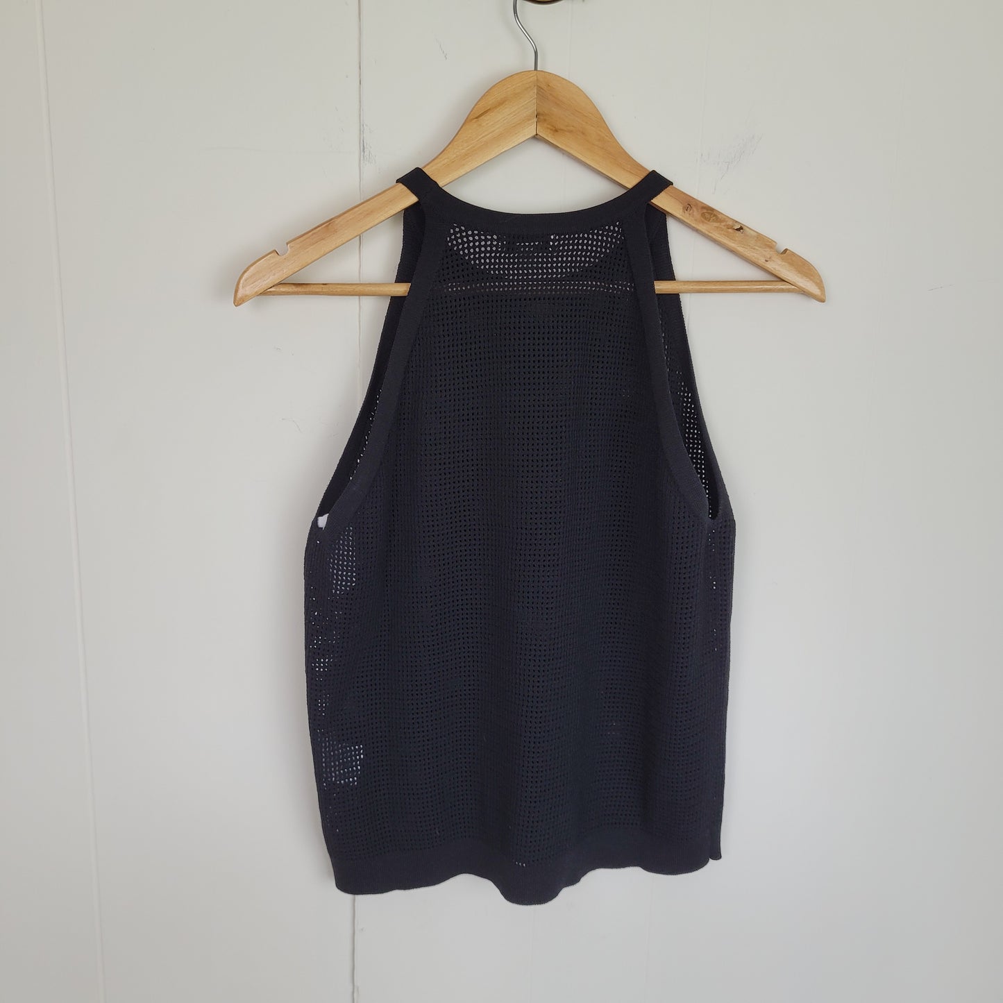 Black Open Knit Tank Top - Reitmans (Large)