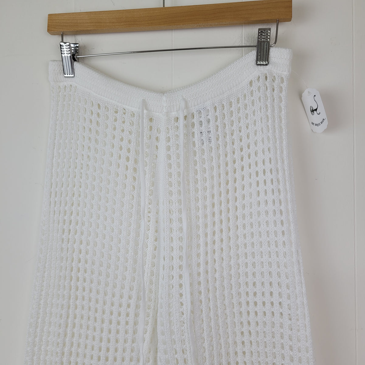 White Open-Knit Wide Leg Cover-Up Pants - Size Small