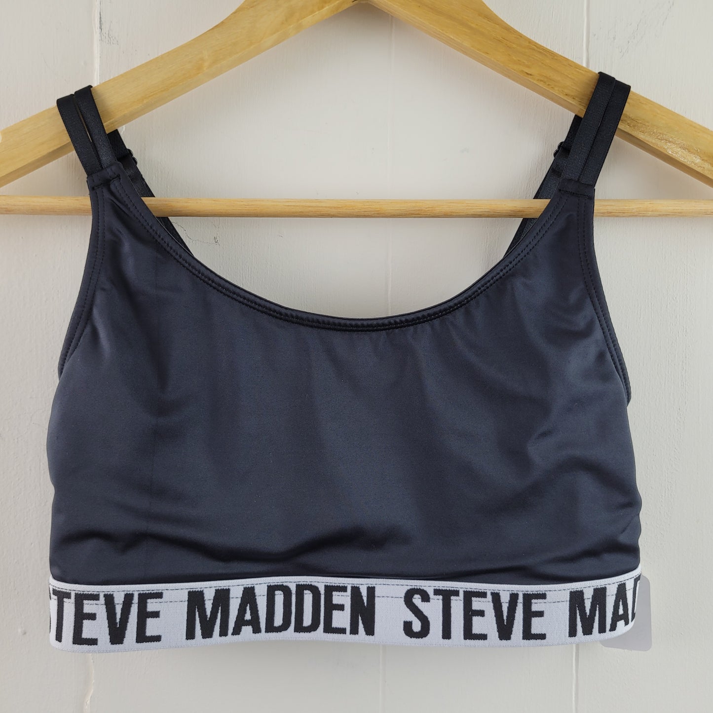 Black Logo Band Sports Bra - Steve Madden (Medium)