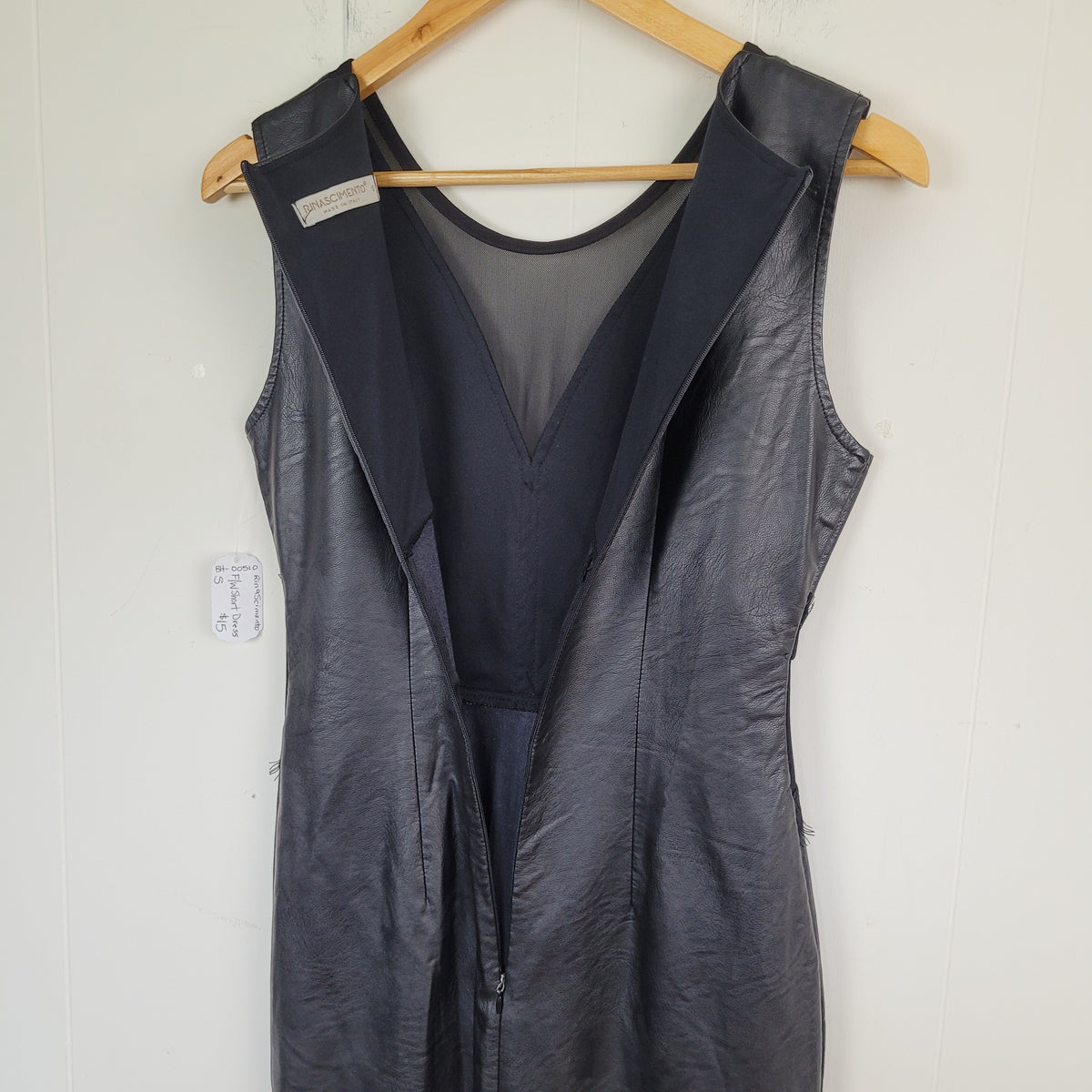 Black Faux Leather Cutout Midi Dress - Rinascimento (Size S)