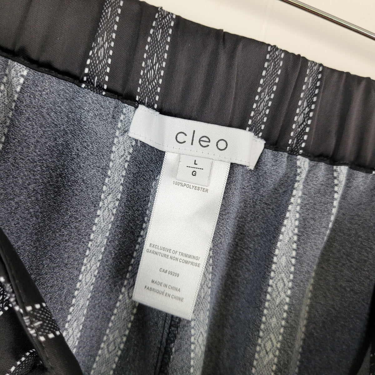 Black Striped Wide-Leg Pants - Cleo (Size L)