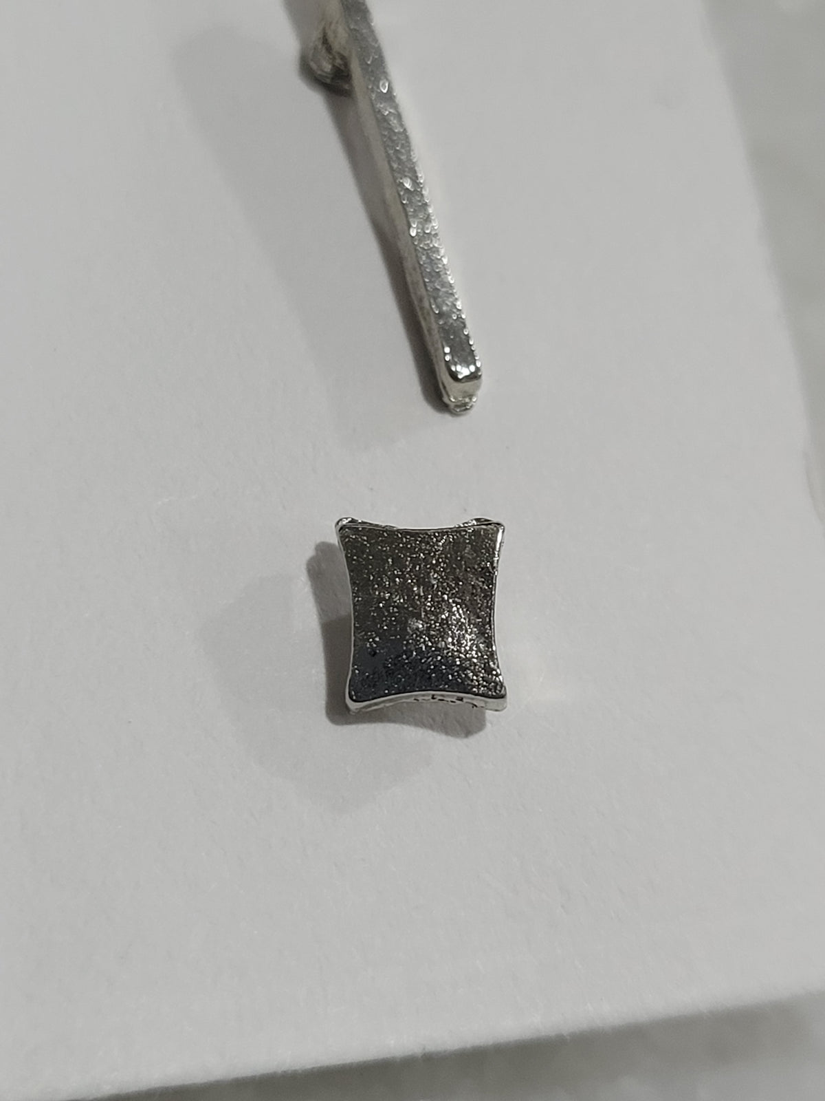2-Pair Silver Tone Geometric Stud Earrings