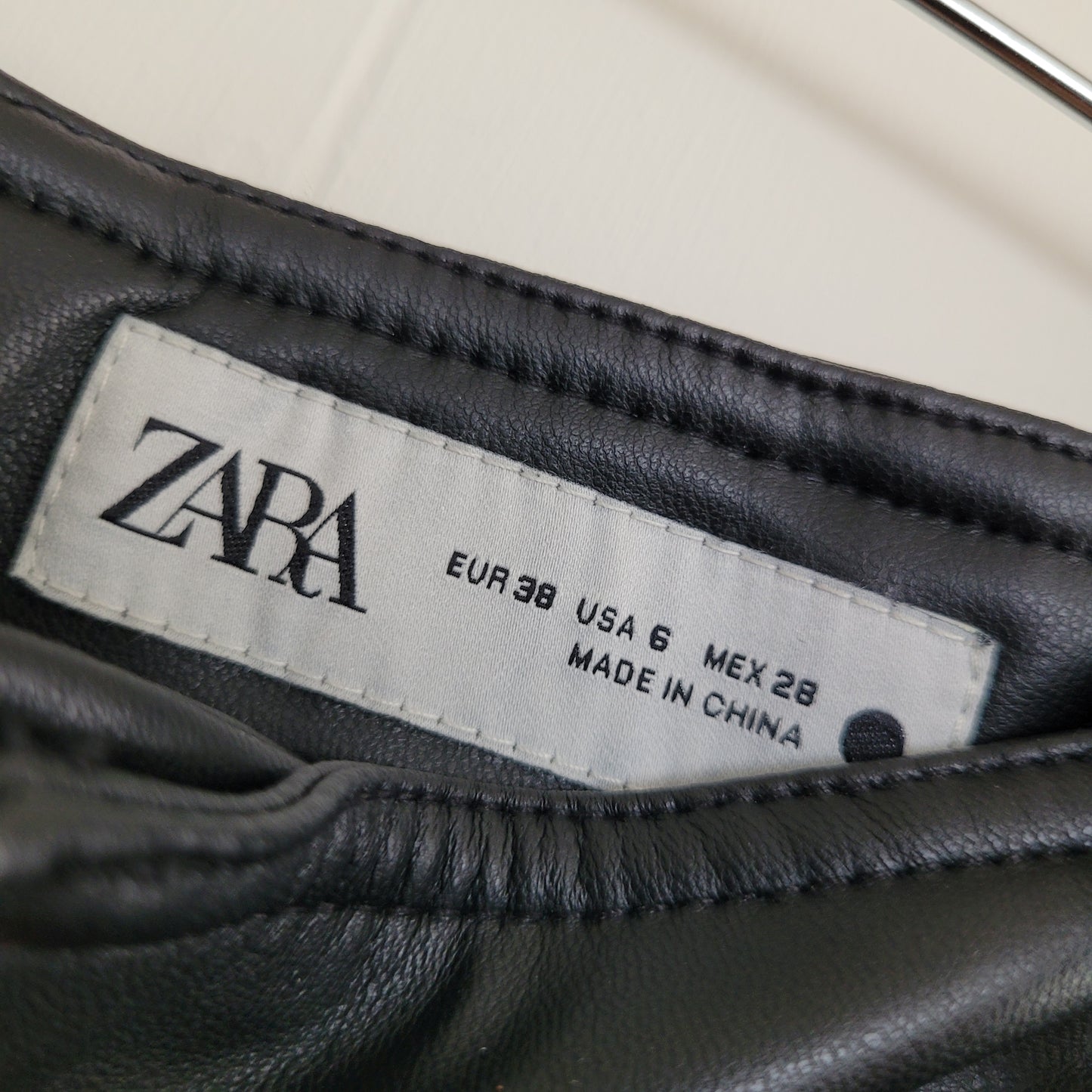 Black Faux Leather Wide Leg Pants - Zara (Size 6)