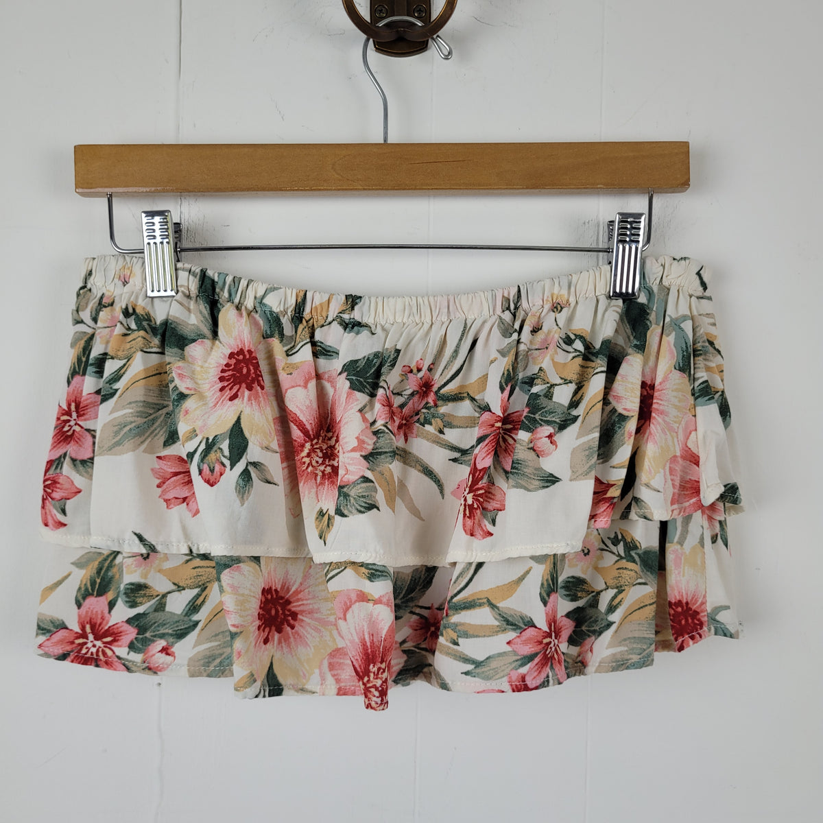 Floral Ruffle Sleeveless Tube Top - American Eagle (M)
