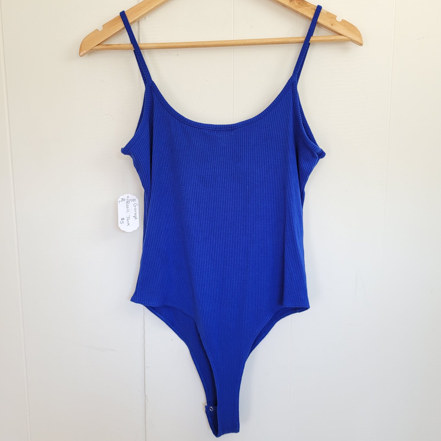 Blue Ribbed Henley Bodysuit - Garage (Large)