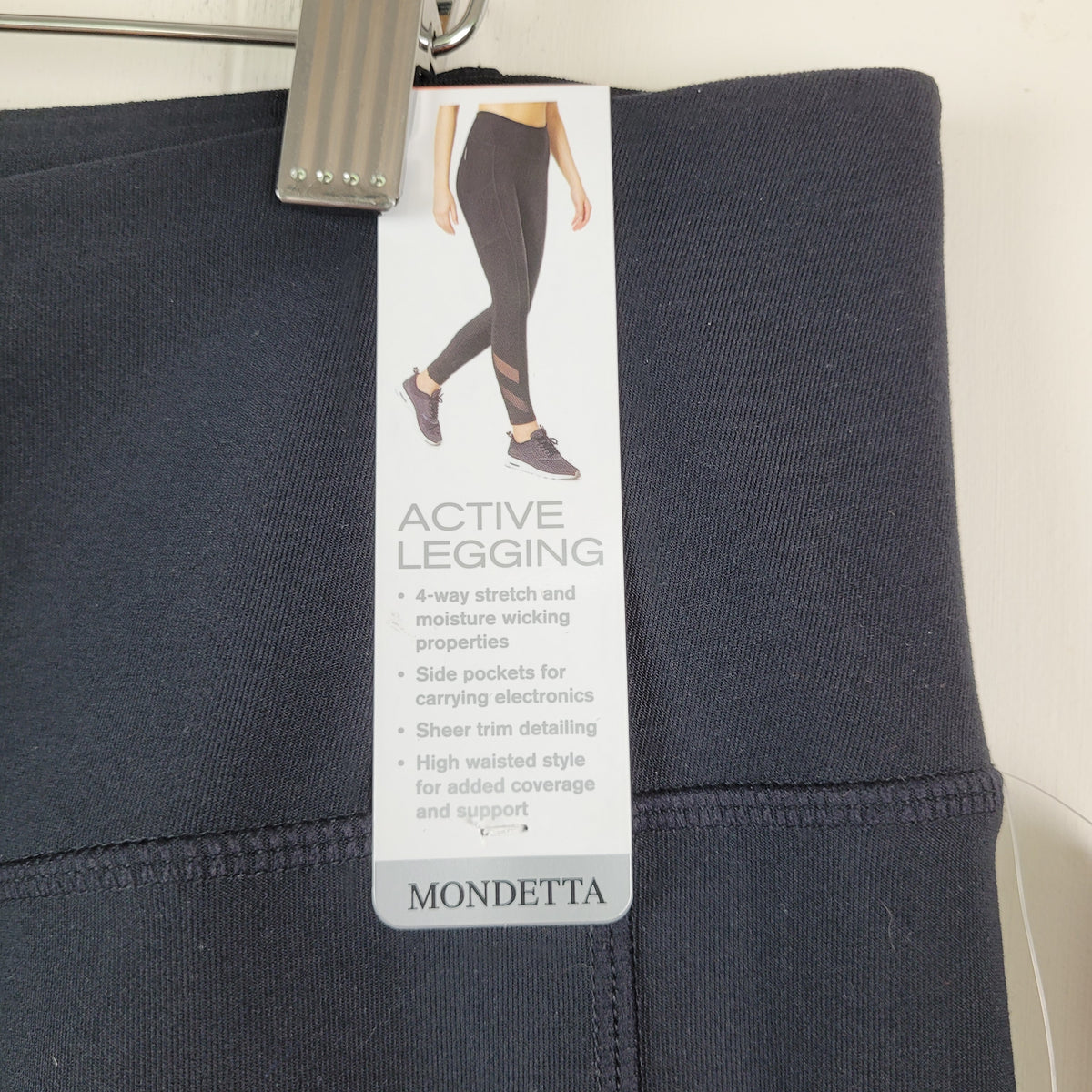 Black Mesh Detail Active Leggings - Mondetta (Size XXL)