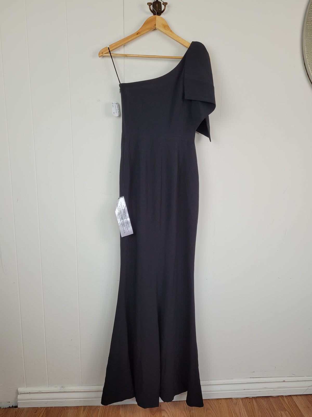 Black One-Shoulder Maxi Dress - Dress the Population (XS)