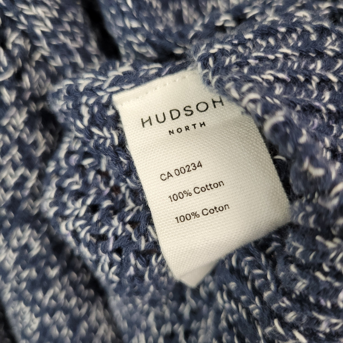 Blue Marled Open-Knit Sweater - Hudson North (Size L/G)