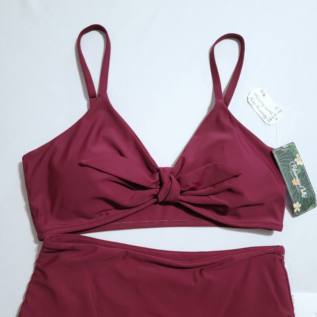 Burgundy High-Waisted Bikini Set - Blooming Jelly (S)