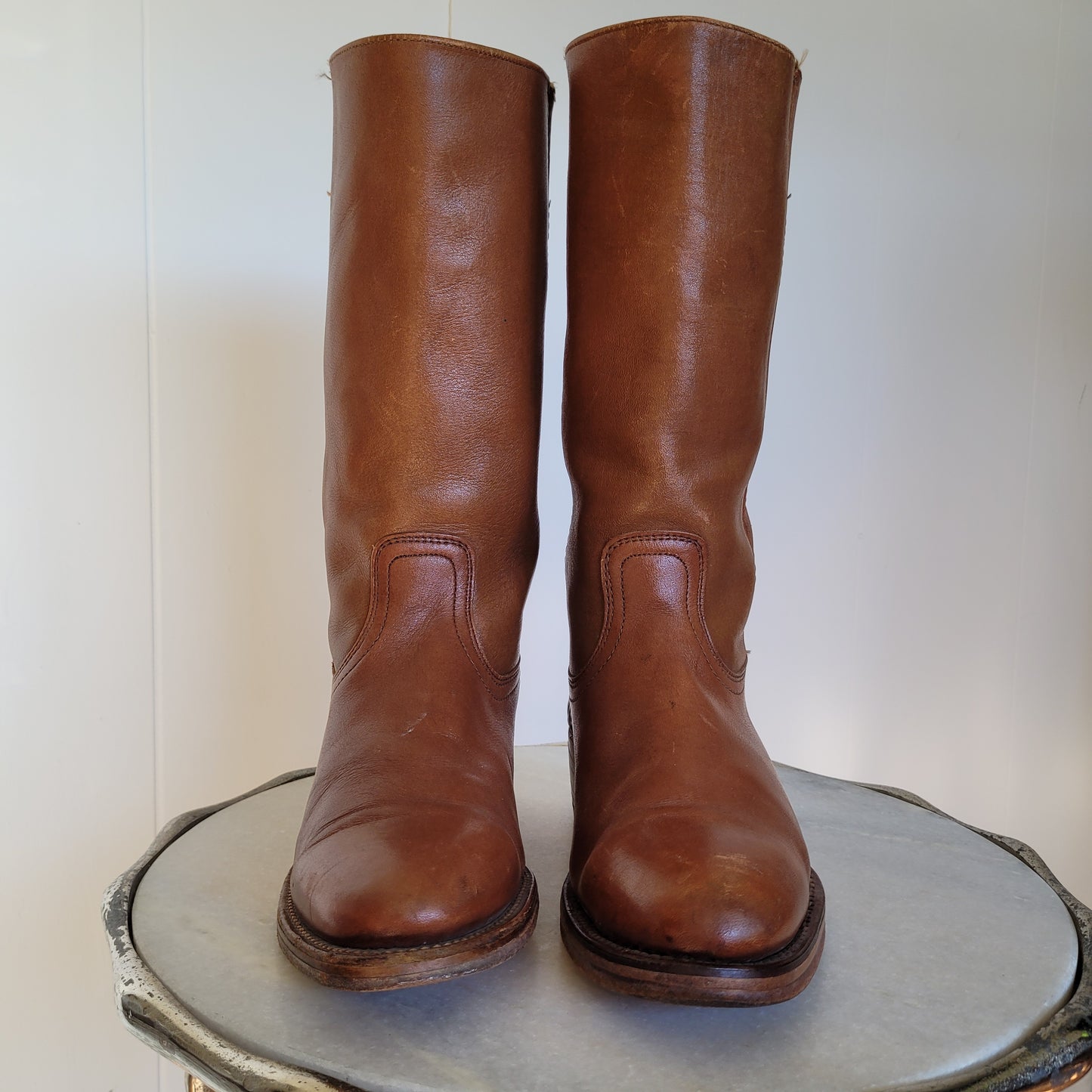 Brown Leather Tall Riding Boots - Frye (Women's 9D)