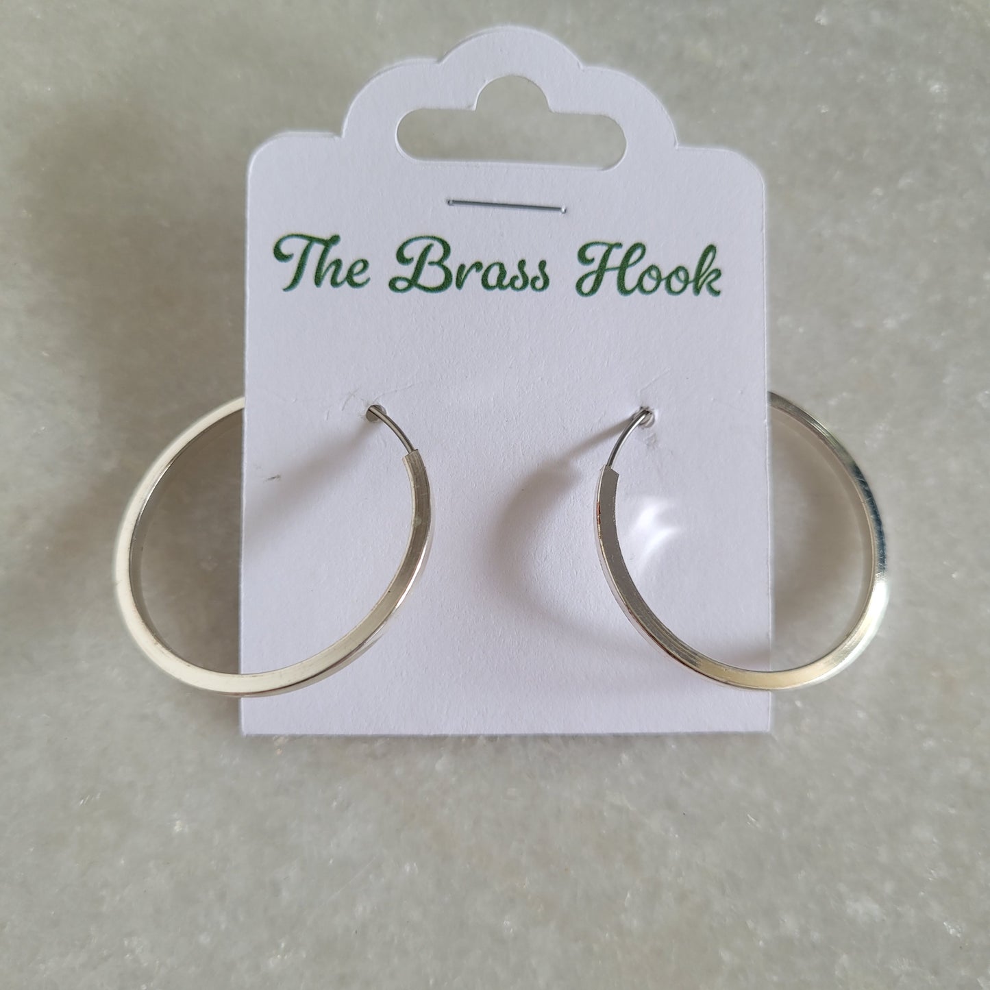 Silver-Tone Flat Hoop Earrings