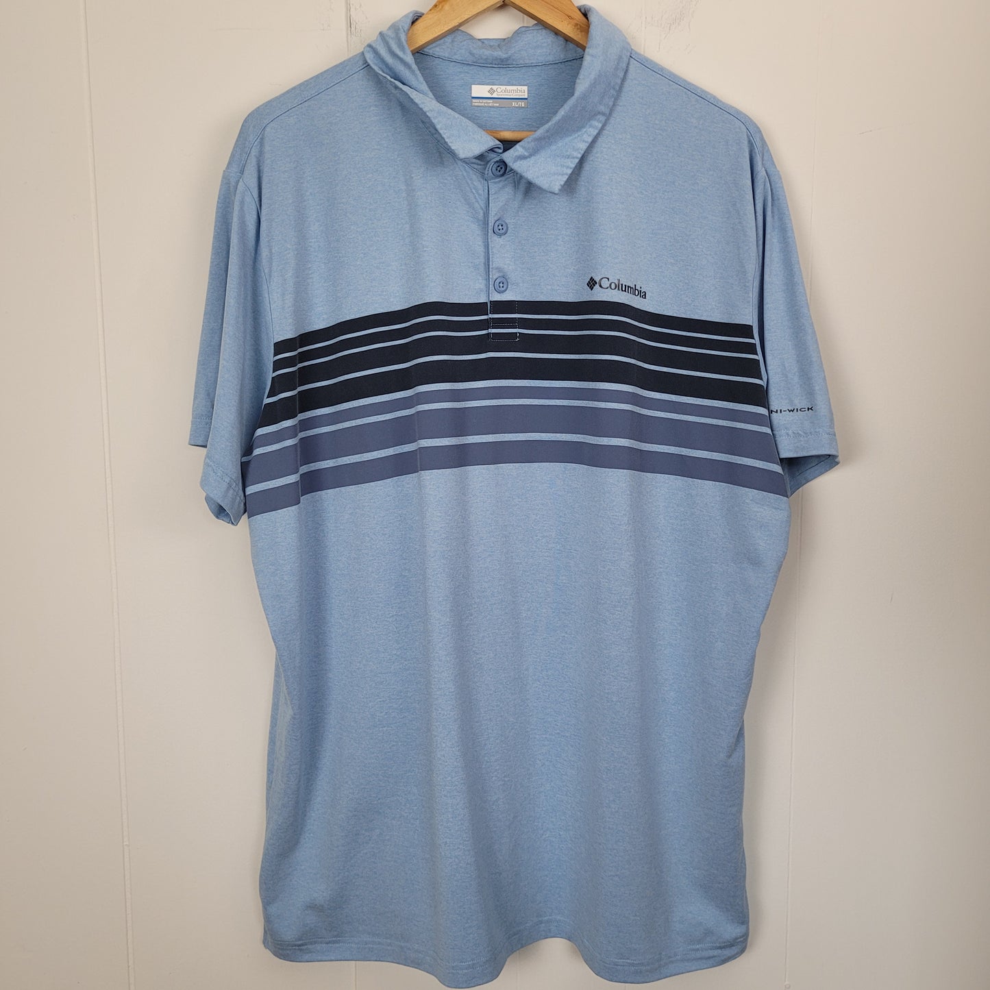 Light Blue Omni-Wick Performance Golf Polo - Columbia (XL)