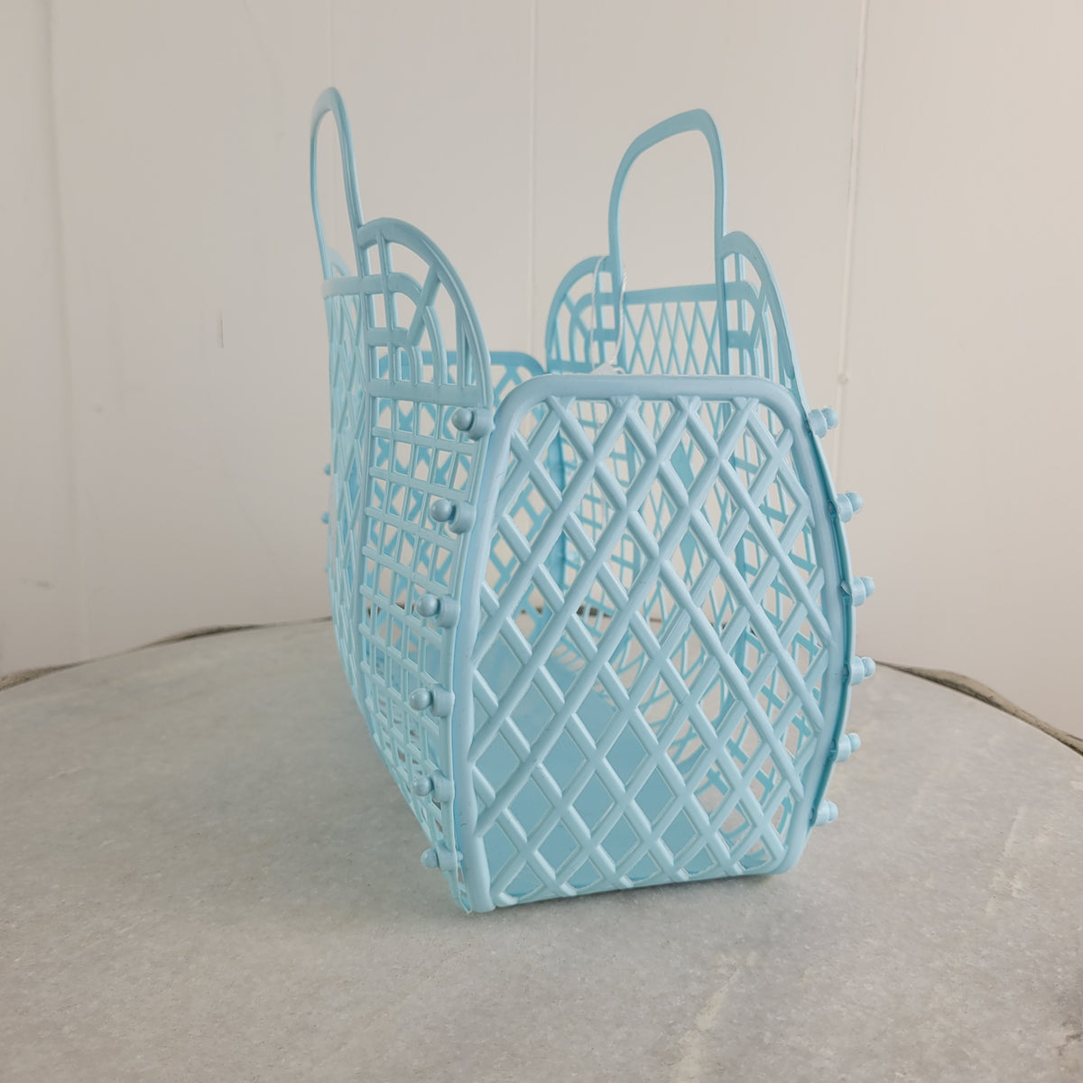 Light Blue Jelly Basket Handbag - Unbranded