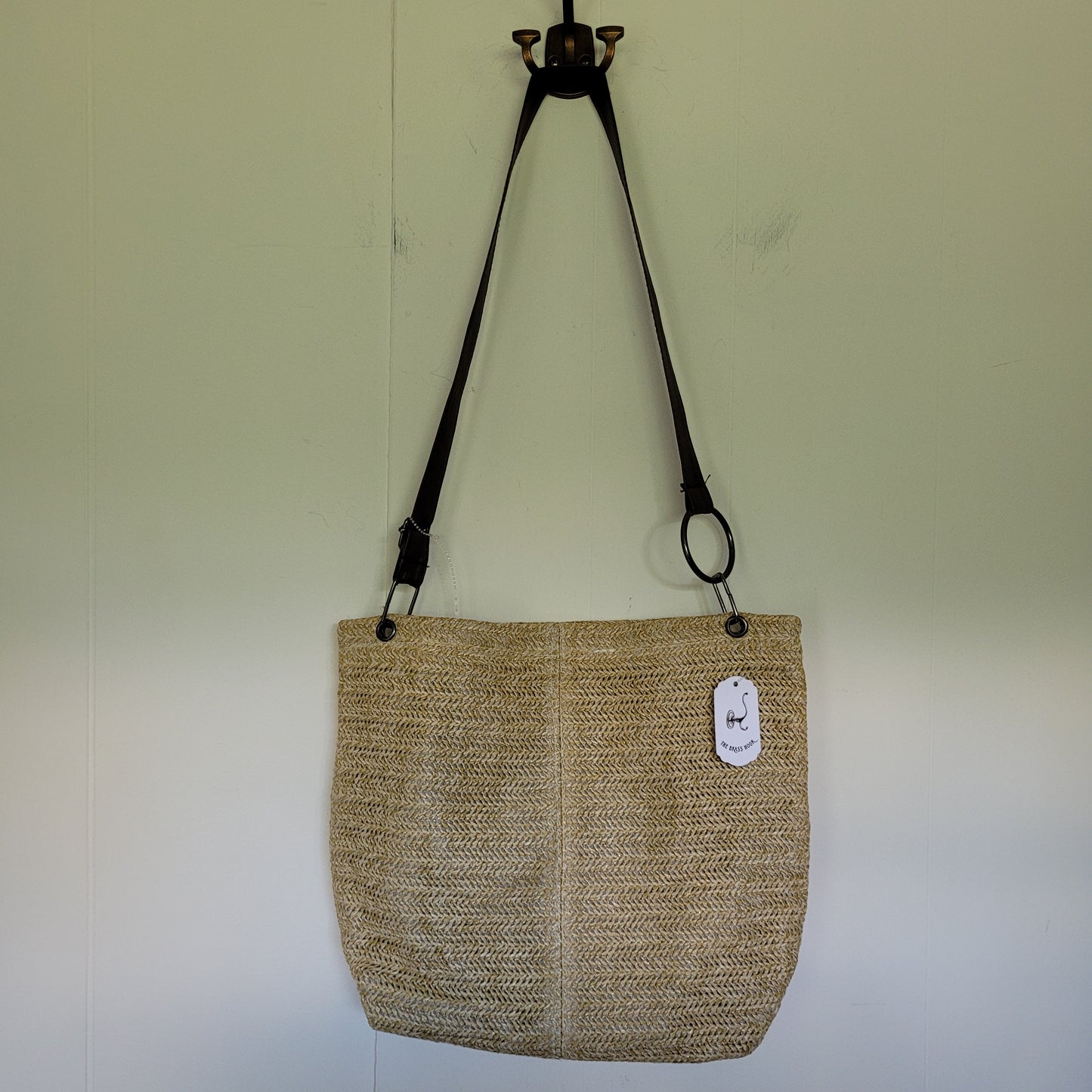 Natural Woven Straw Tote Bag (Large)