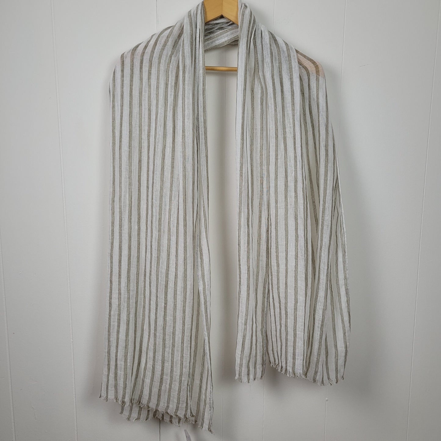 Lightweight Neutral Striped Scarf / Wrap