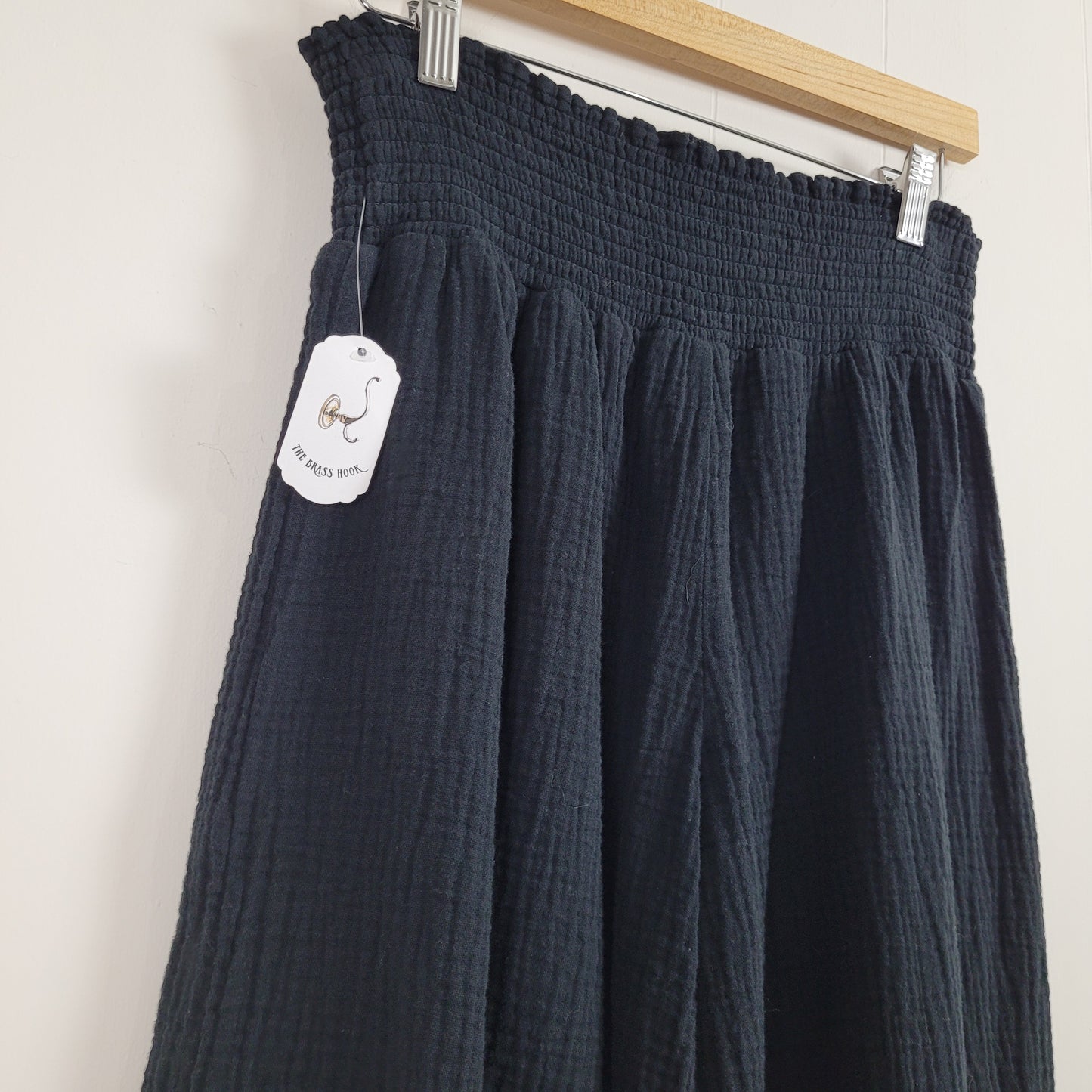 Black Gauze Wide Leg Pants - No Boundaries (Large)