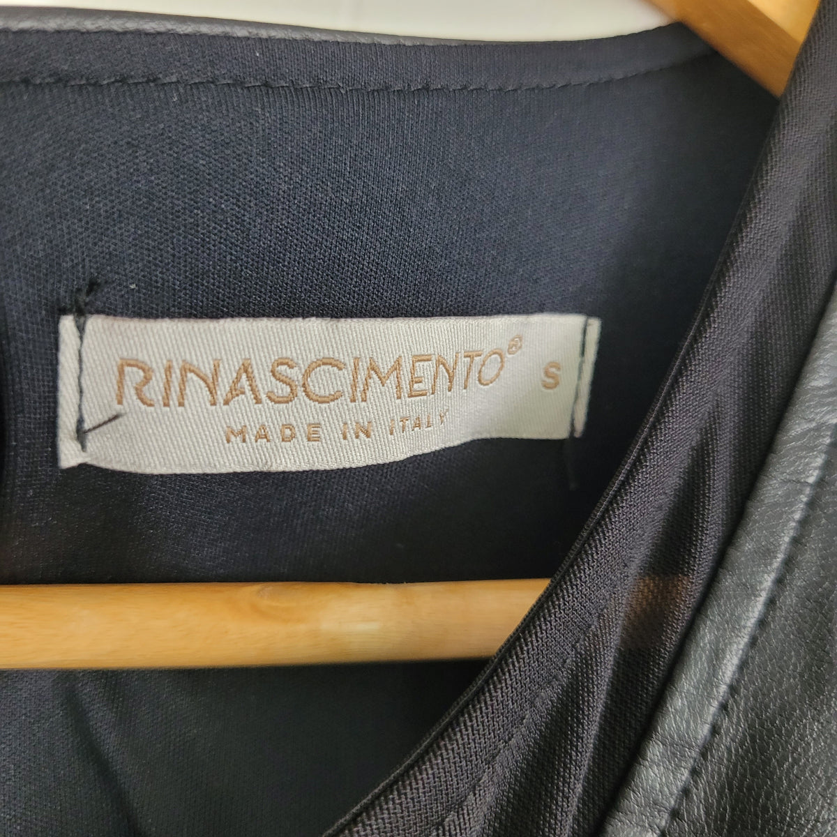 Black Faux Leather Cutout Midi Dress - Rinascimento (Size S)