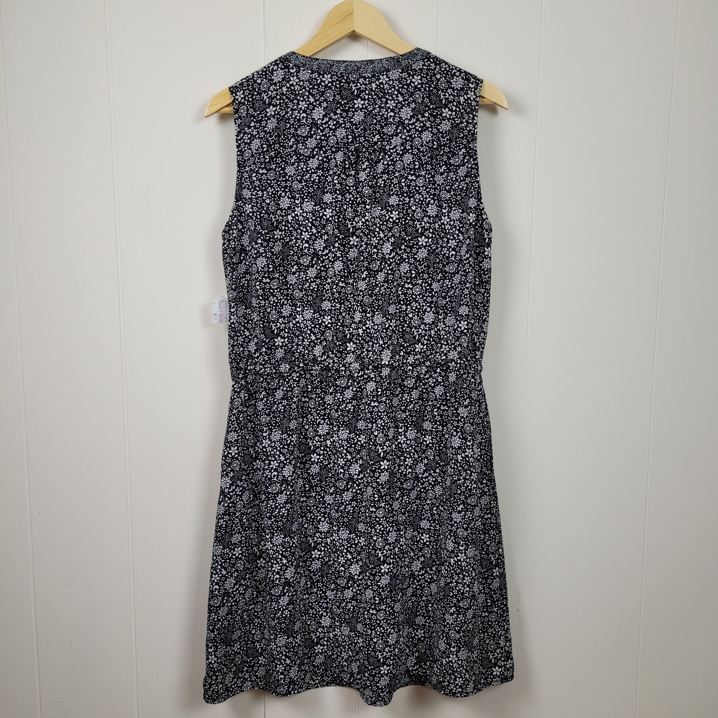 Black & White Floral Button Front Dress - Denver Hayes (Large)