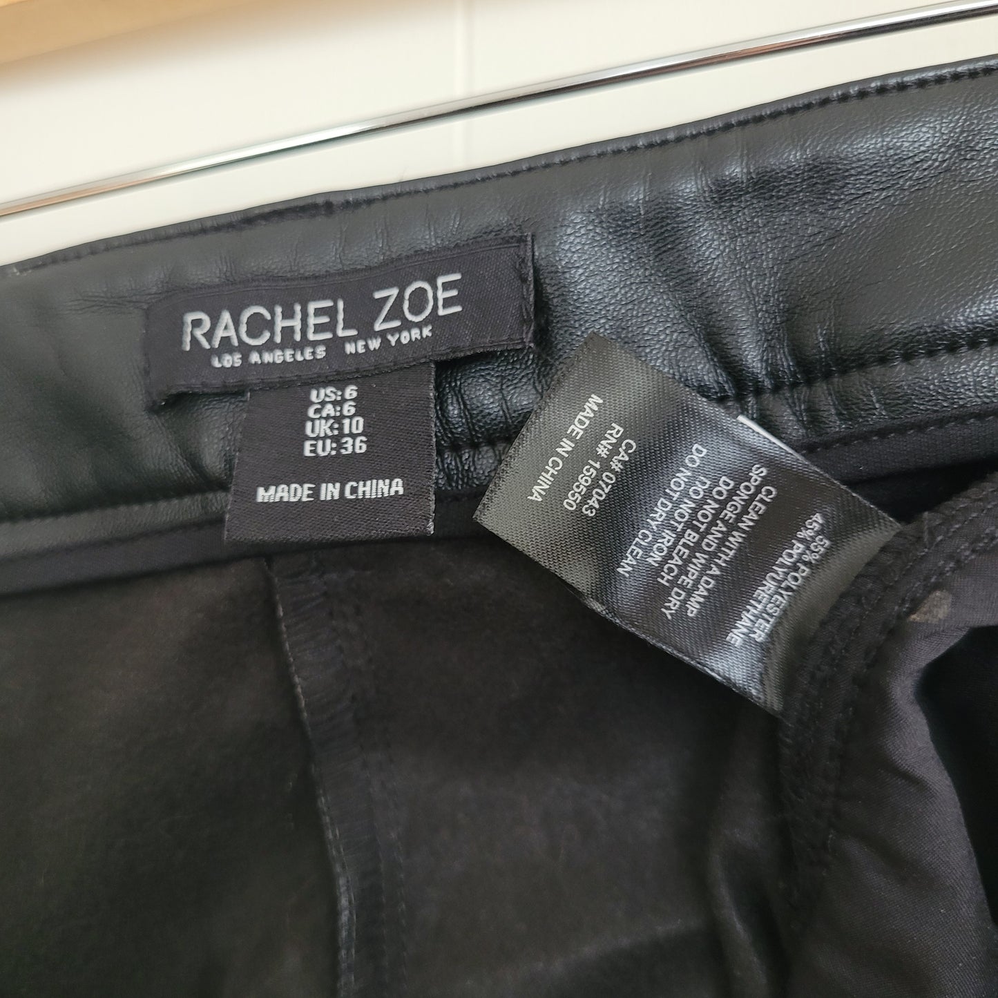 Black Faux Leather Cargo Pants - Rachel Zoe (Size 6)