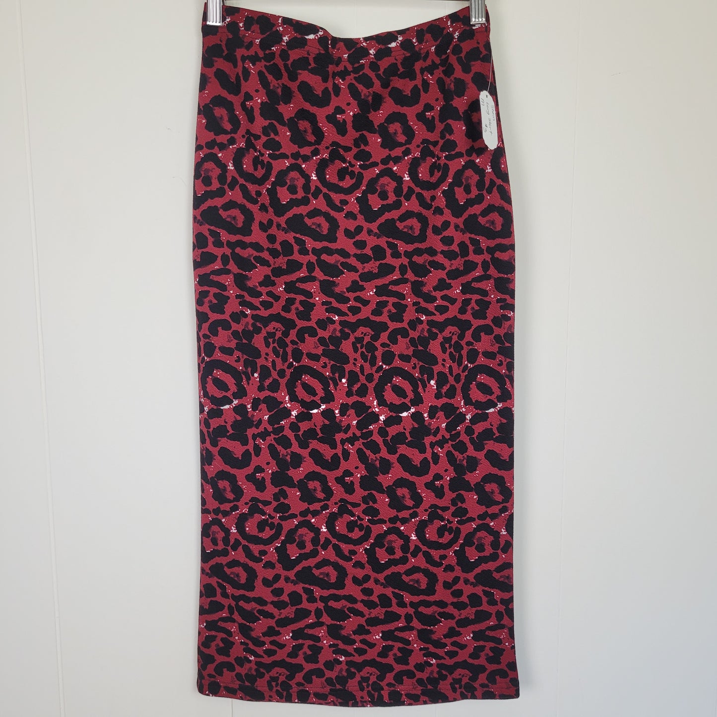 Red Leopard Print Midi Skirt - Shein (M)
