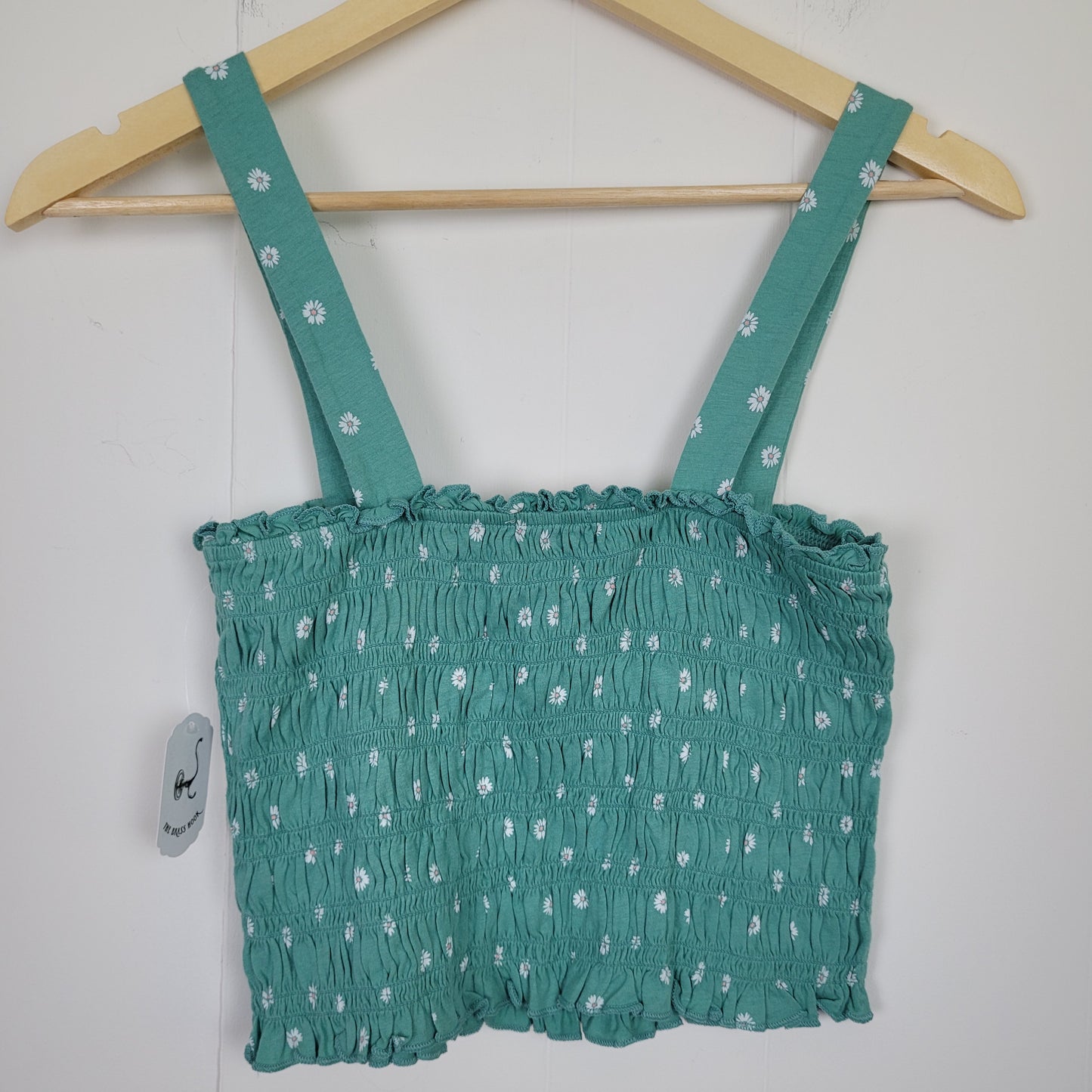 Green Floral Crop Top - American Eagle (S)