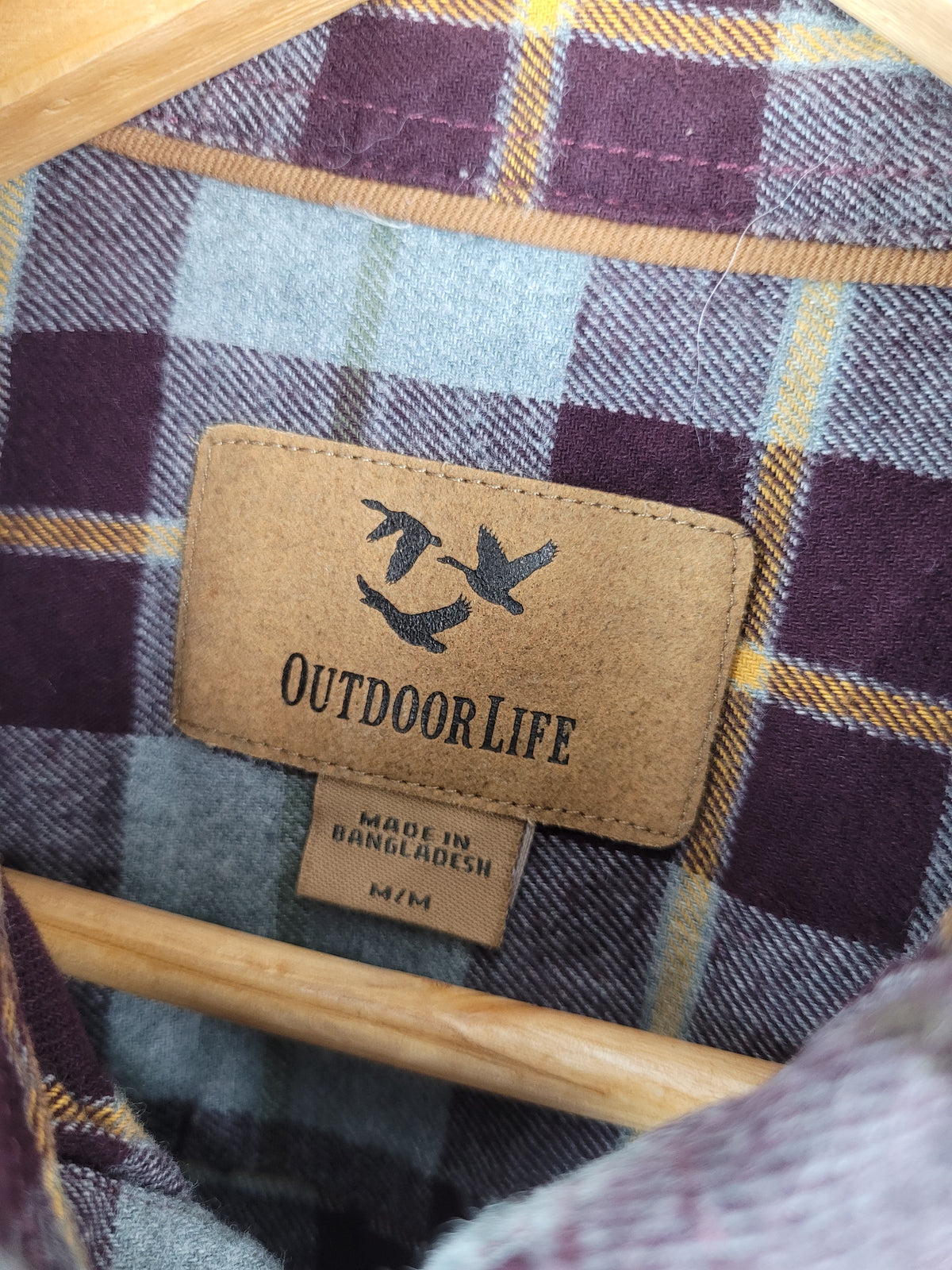 Outdoor Life Medium Plaid Cotton Flannel Button-Up Shirt