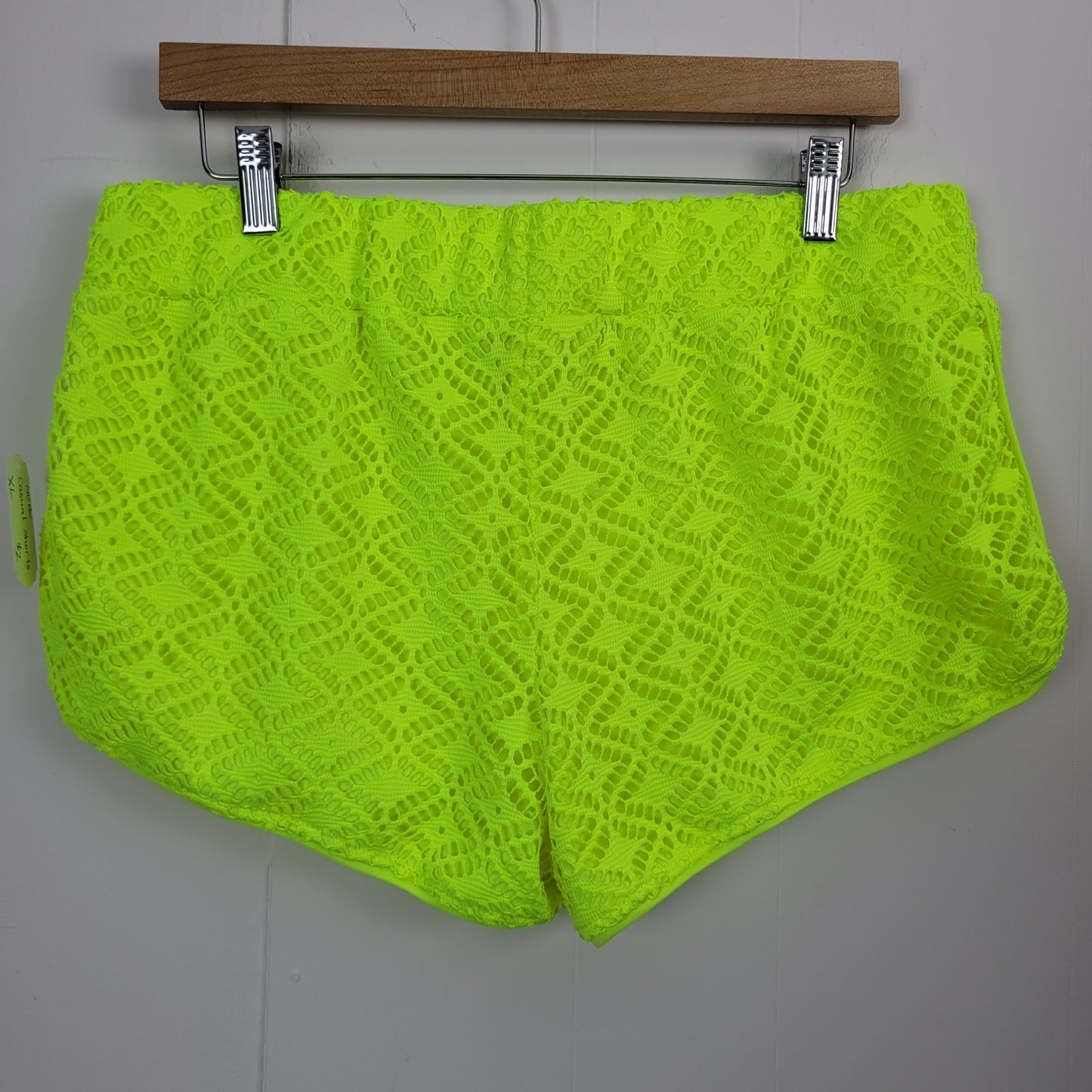Neon Yellow Lace Shorts - No Boundaries (XL 15-17)