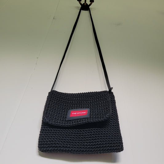 Black Woven Crossbody Bag - The Stone