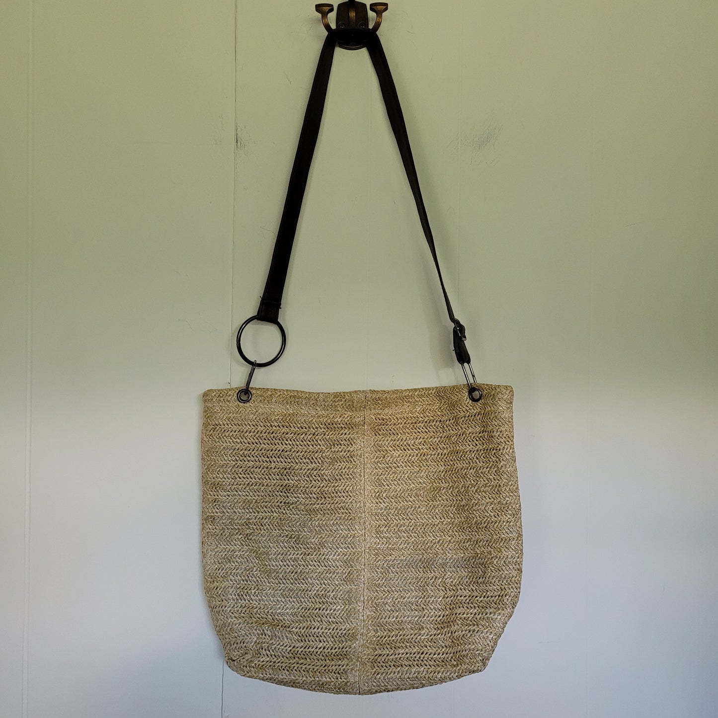 Natural Woven Straw Tote Bag (Large)