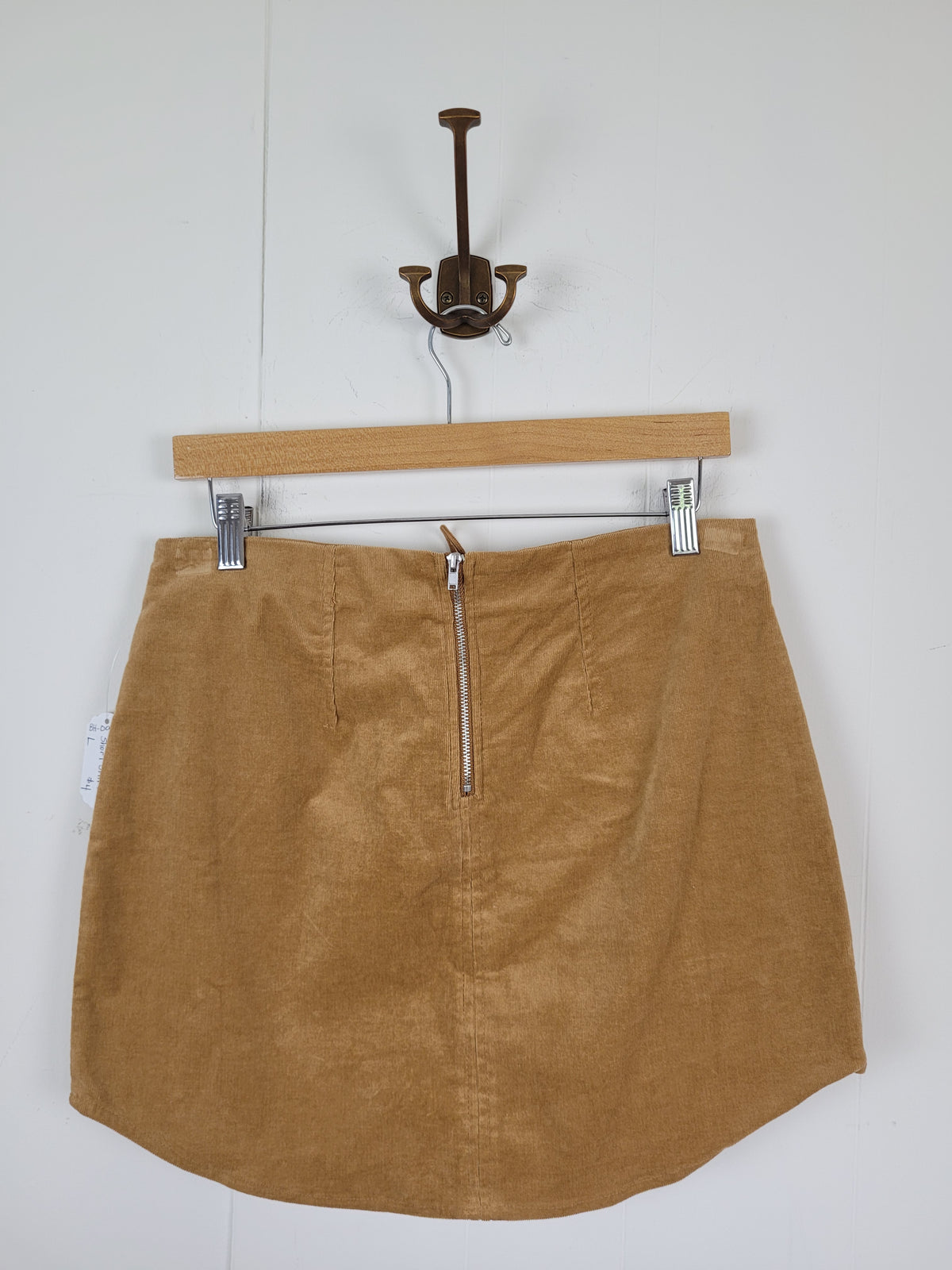 Forever 21 Large Tan Corduroy Lace-Up Mini Skirt