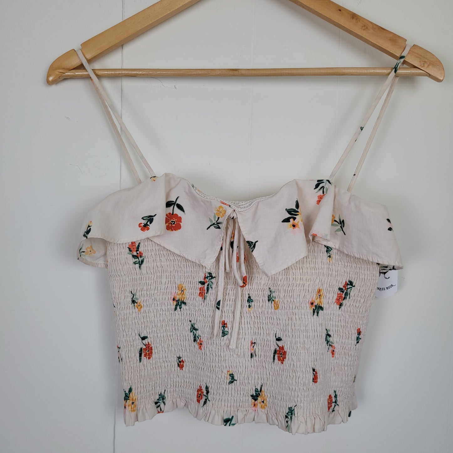 Floral Ruffle Crop Top- Zara TRF (S)