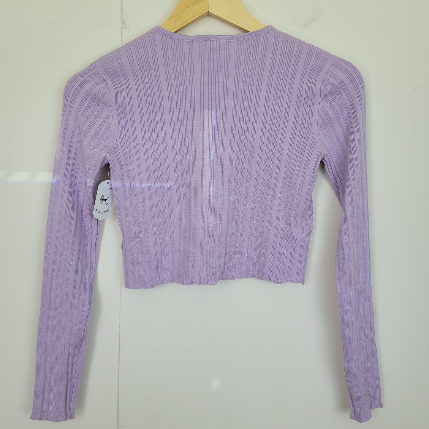 Lilac Ribbed Cropped Cardigan - Garage (Small)