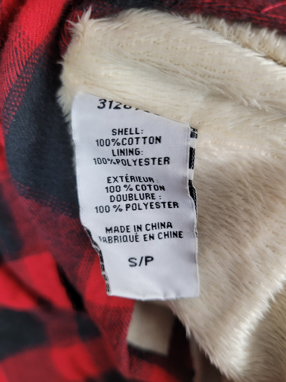 JACHS Girlfriend Small Red & Black Buffalo Plaid Sherpa-Lined Flannel Jacket
