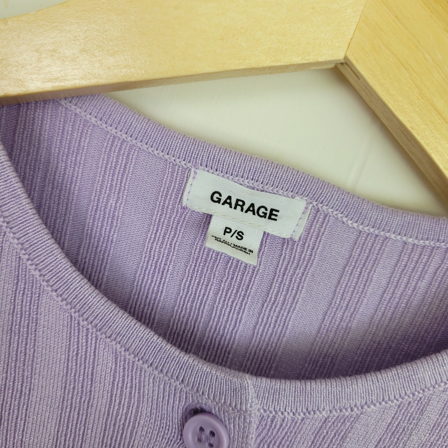 Lilac Ribbed Cropped Cardigan - Garage (Small)